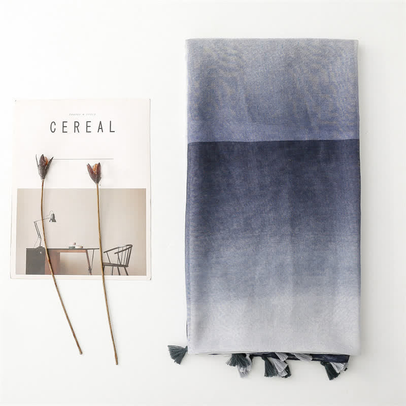 Écharpe fine à dégradé de couleurs unique et fraîche pour femme