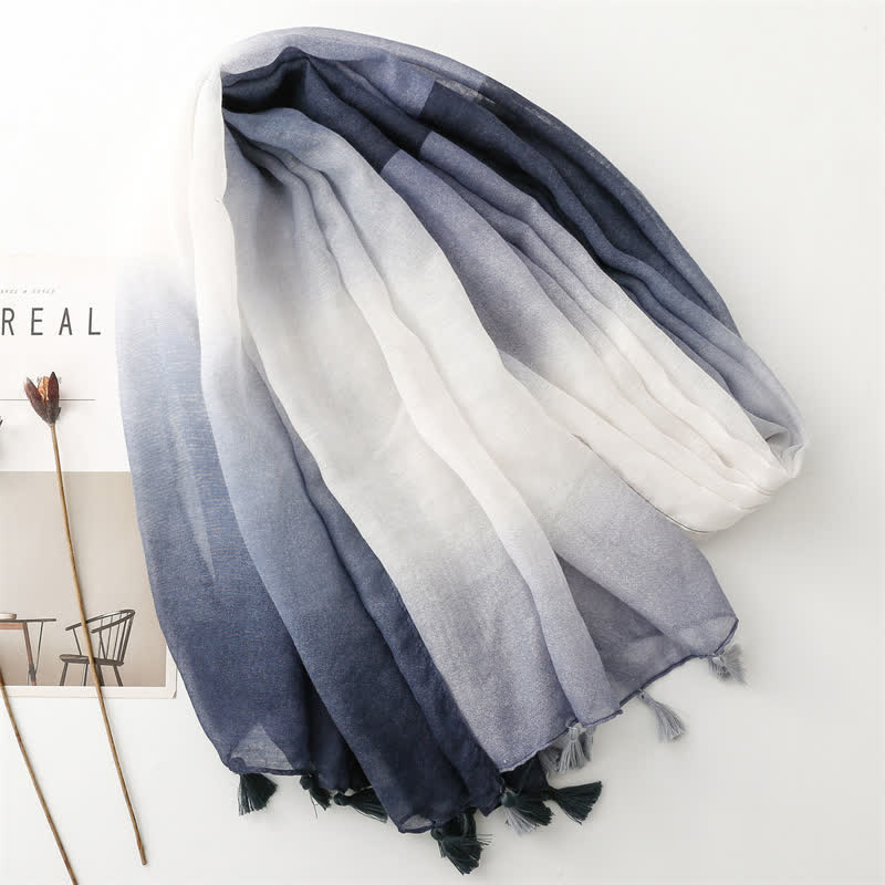 Écharpe fine à dégradé de couleurs unique et fraîche pour femme