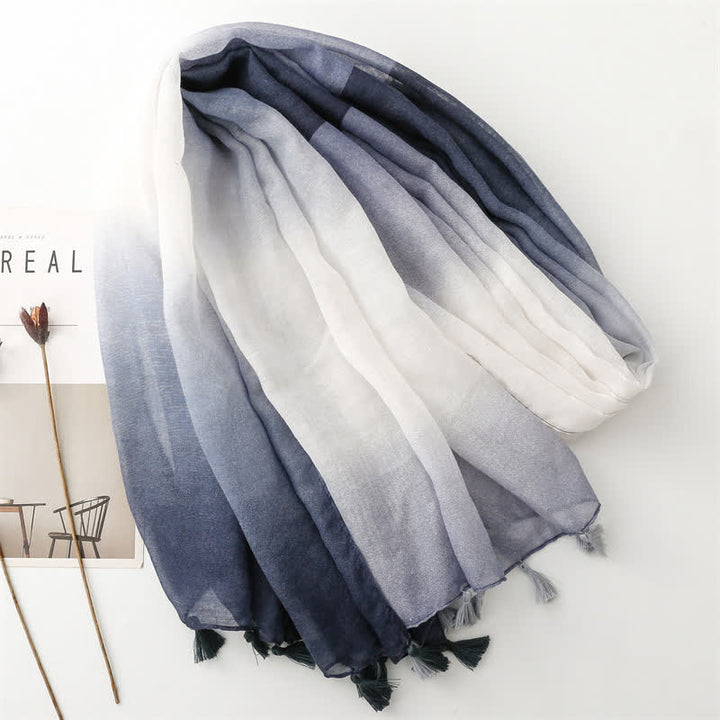 Écharpe fine à dégradé de couleurs unique et fraîche pour femme