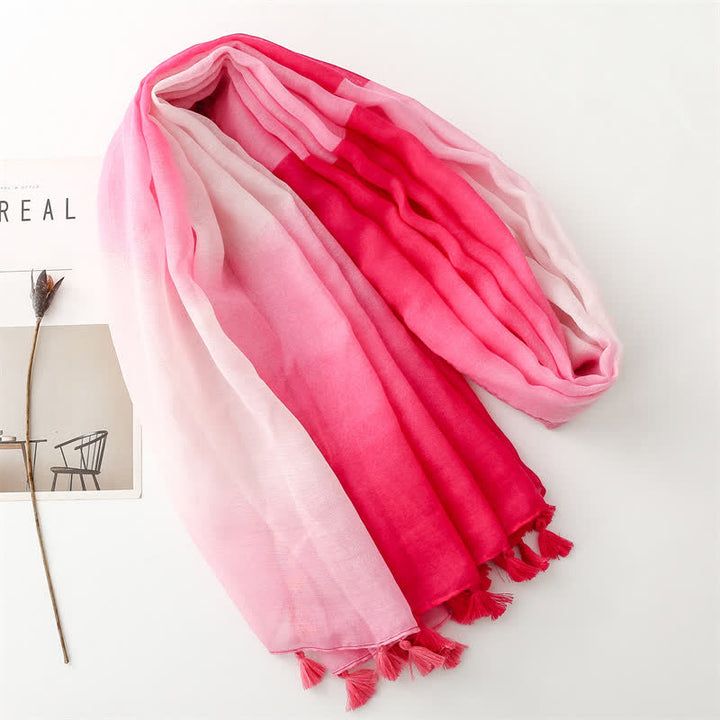 Écharpe fine à dégradé de couleurs unique et fraîche pour femme