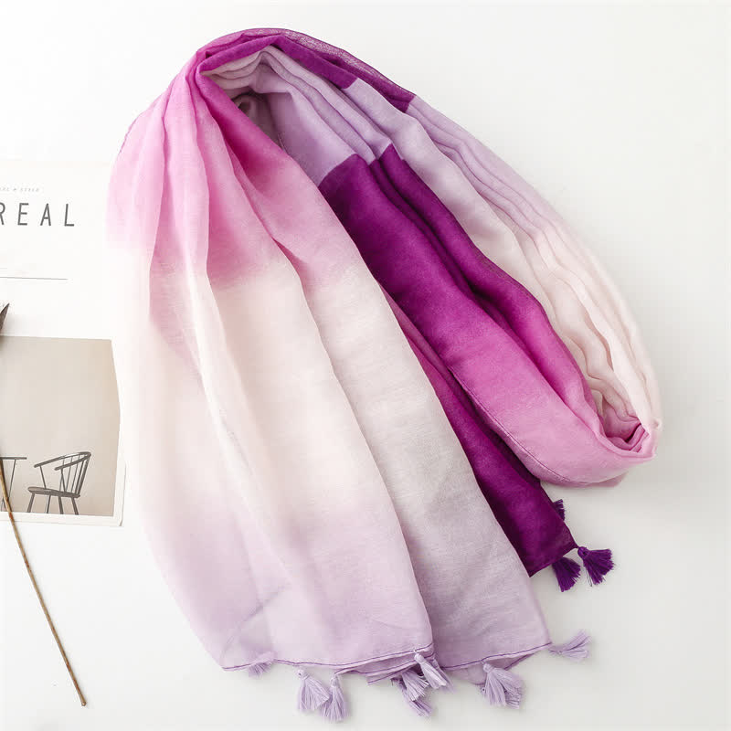 Écharpe fine à dégradé de couleurs unique et fraîche pour femme