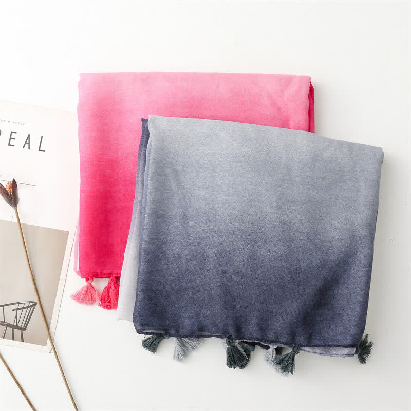 Écharpe fine à dégradé de couleurs unique et fraîche pour femme