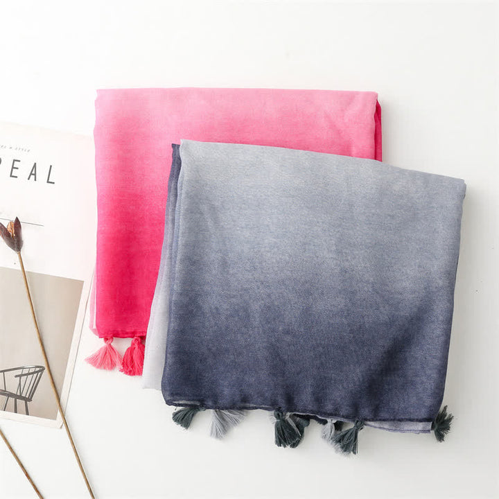 Écharpe fine à dégradé de couleurs unique et fraîche pour femme
