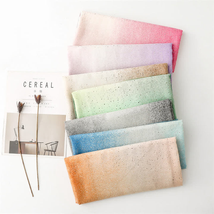 Écharpe fine élégante à imprimé feuille pour femme avec dégradé de couleurs