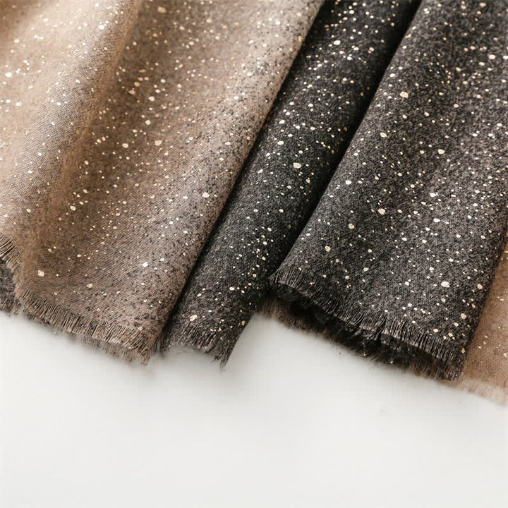 Écharpe fine élégante à imprimé feuille pour femme avec dégradé de couleurs