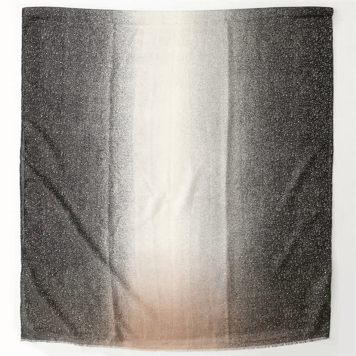 Écharpe fine élégante à imprimé feuille pour femme avec dégradé de couleurs