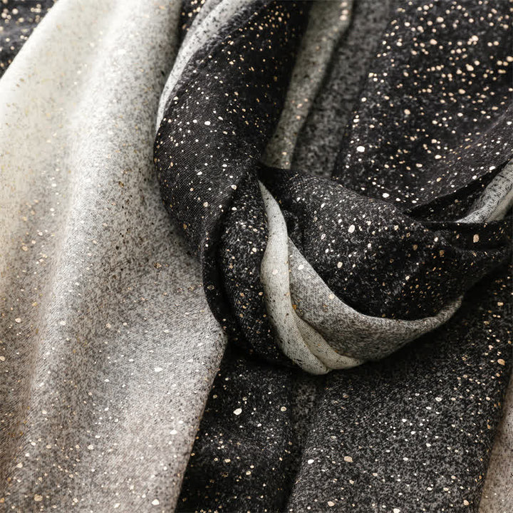 Écharpe fine élégante à imprimé feuille pour femme avec dégradé de couleurs