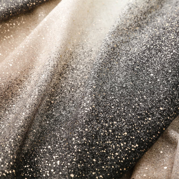 Écharpe fine élégante à imprimé feuille pour femme avec dégradé de couleurs