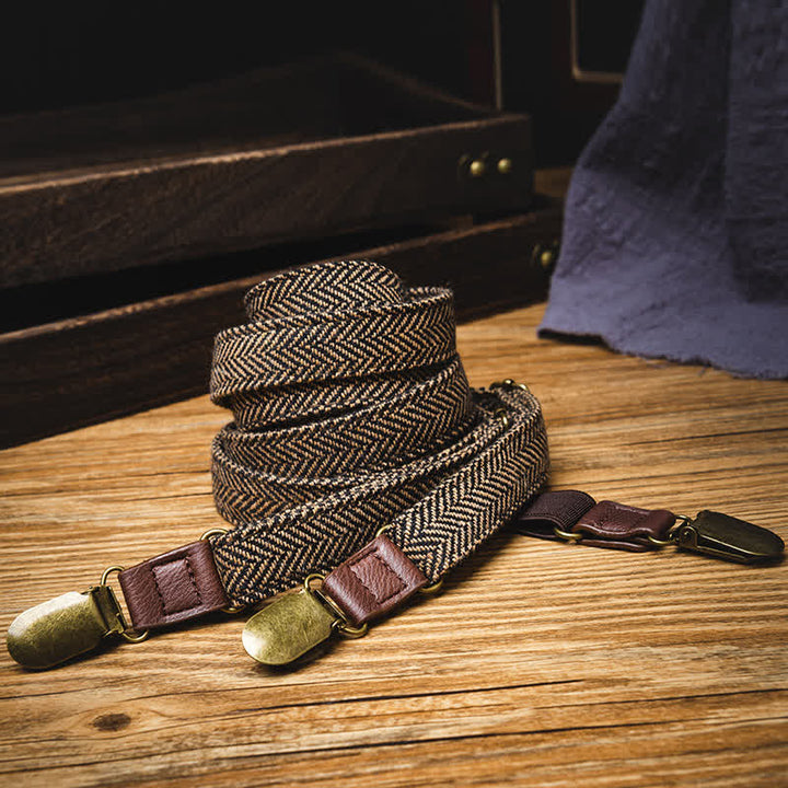 Bretelles à chevrons marron jaunâtre avec dos en Y