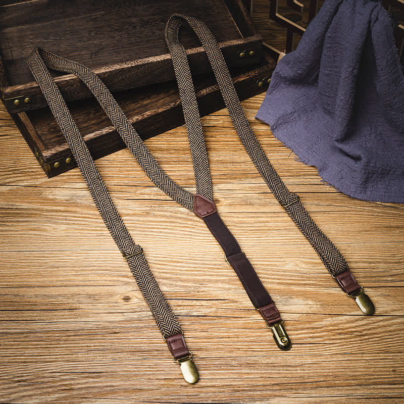 Bretelles à chevrons marron jaunâtre avec dos en Y