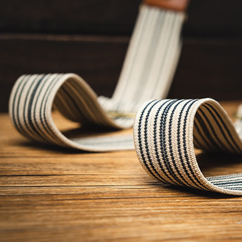 Bretelles élastiques vintage à rayures marron clair dans le dos en Y