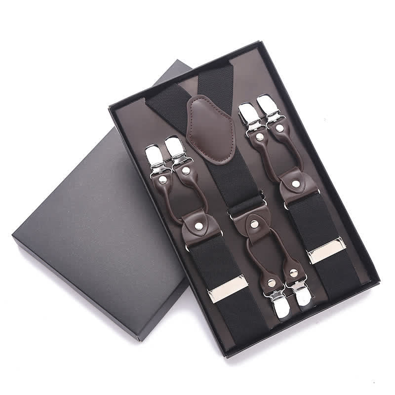 Bretelles réglables à 6 clips de couleur unie