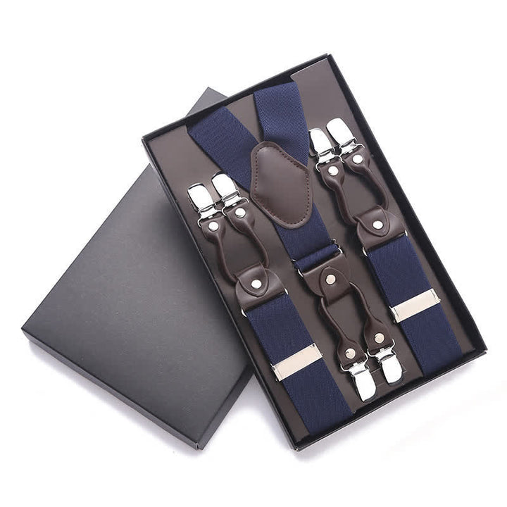 Bretelles réglables à 6 clips de couleur unie