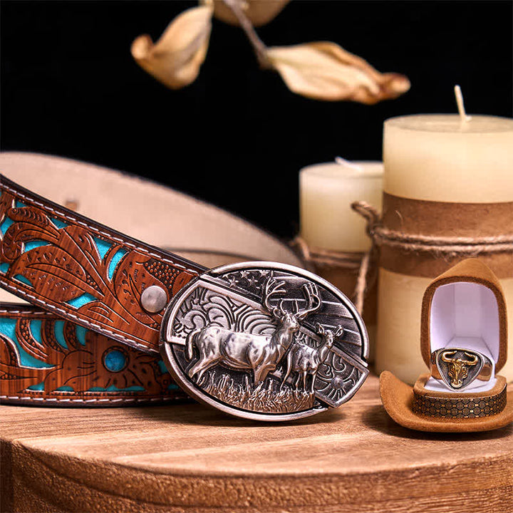 Ensemble de boucles de ceinture fonctionnelles à faire soi-même, couteau caché, anneau de taureau rétro