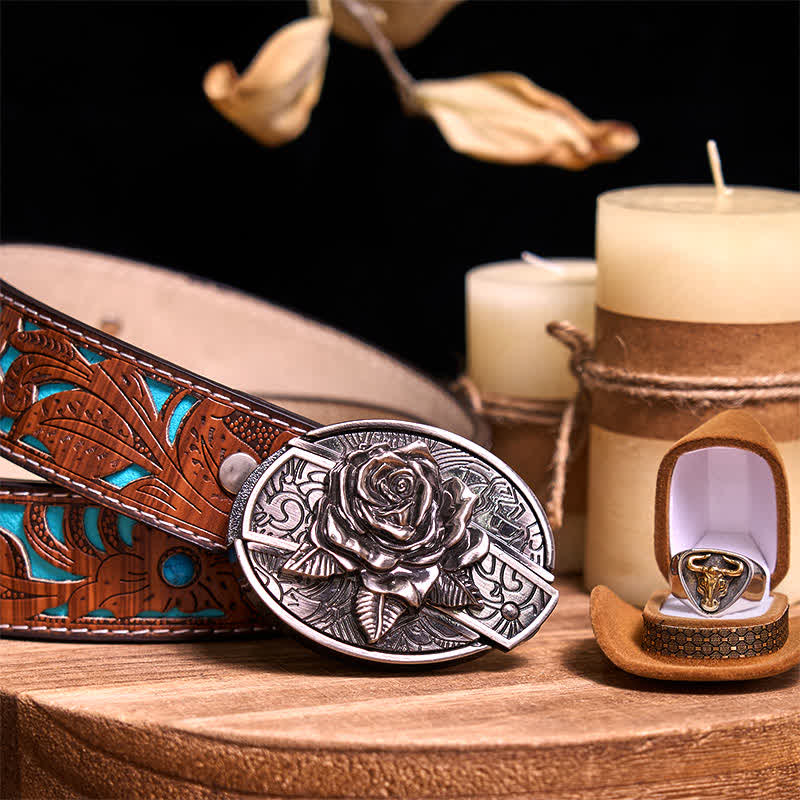 Ensemble de boucles de ceinture fonctionnelles à faire soi-même, couteau caché, anneau de taureau rétro