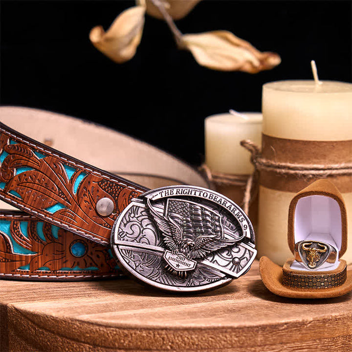 Ensemble de boucles de ceinture fonctionnelles à faire soi-même, couteau caché, anneau de taureau rétro