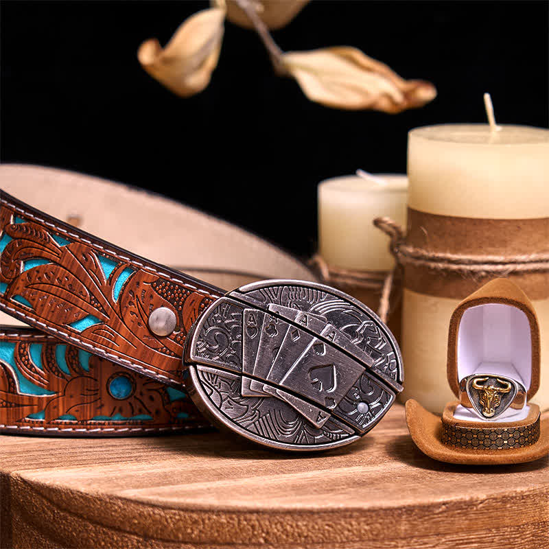 Ensemble de boucles de ceinture fonctionnelles à faire soi-même, couteau caché, anneau de taureau rétro