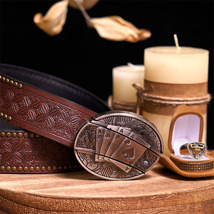 Ensemble de boucles de ceinture fonctionnelles à faire soi-même, couteau caché, anneau de taureau rétro