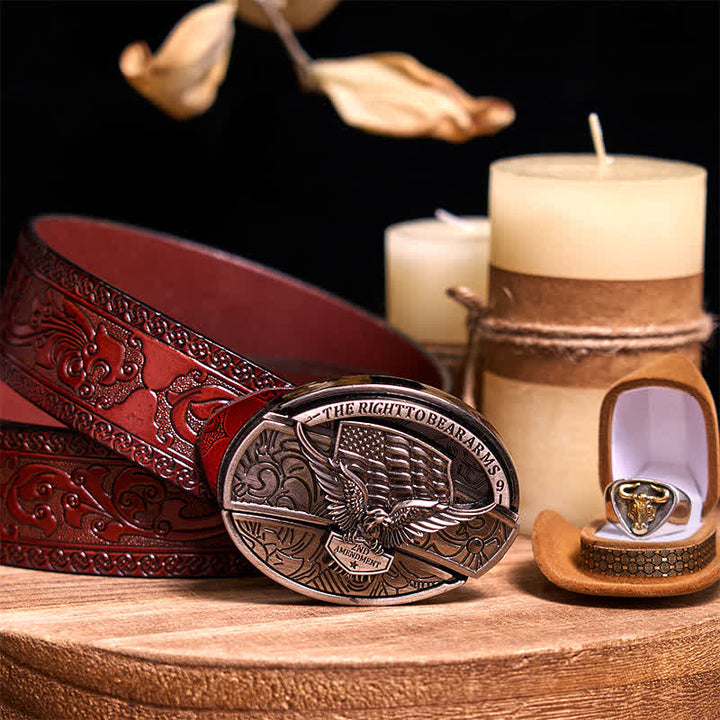 Ensemble de boucles de ceinture fonctionnelles à faire soi-même, couteau caché, anneau de taureau rétro