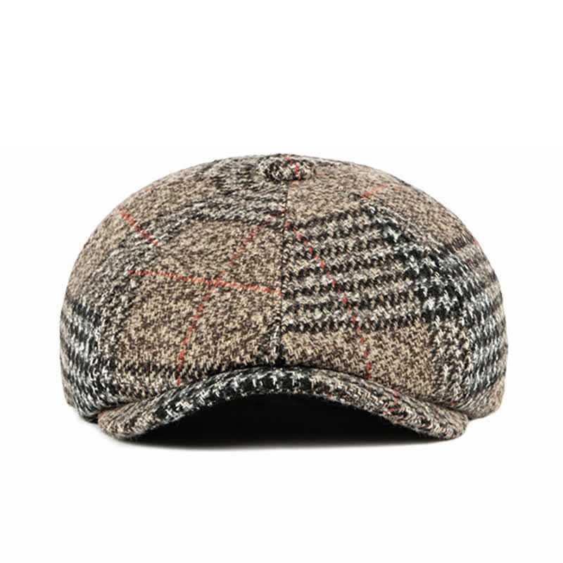 Béret octogonal classique à carreaux décontracté