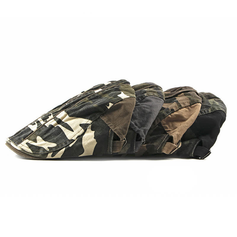 Béret en coton style camouflage cool