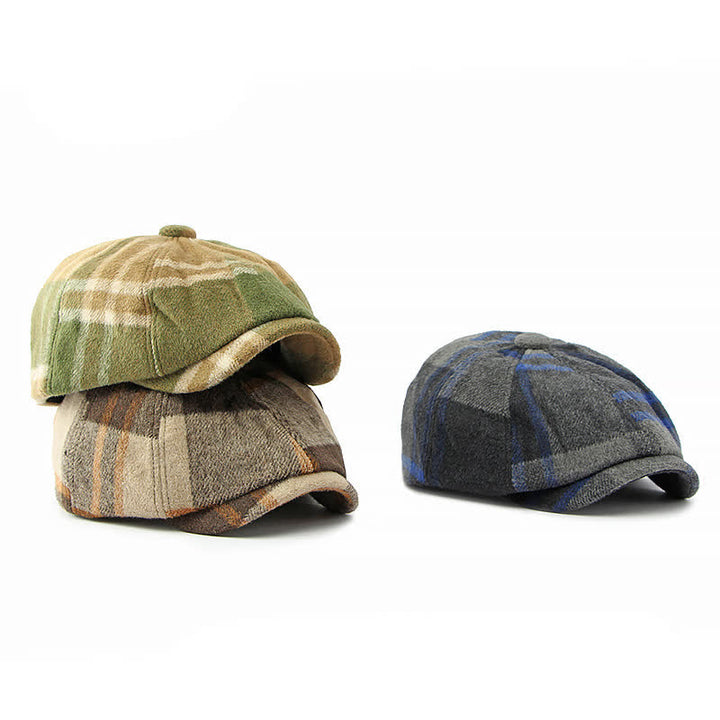 Chapeau béret octogonal à carreaux Painter