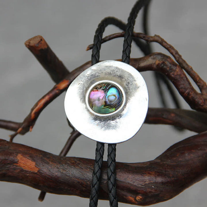 Cravate Bolo Tendance Ronde Irrégulière Incrustée De Coquilles D'ormeau