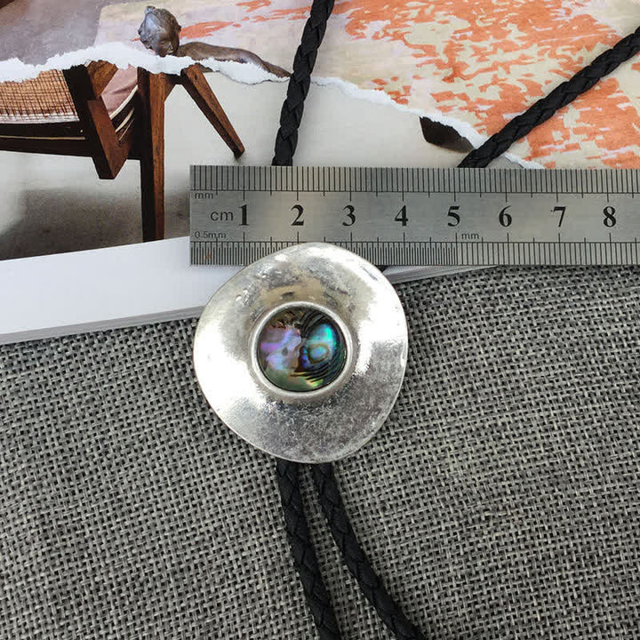 Cravate Bolo Tendance Ronde Irrégulière Incrustée De Coquilles D'ormeau