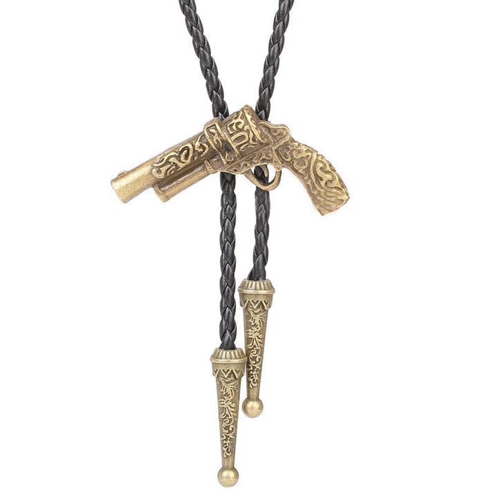 Pendentif pistolet sculpté Rodeo Bolo Tie