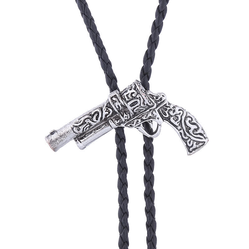 Pendentif pistolet sculpté Rodeo Bolo Tie