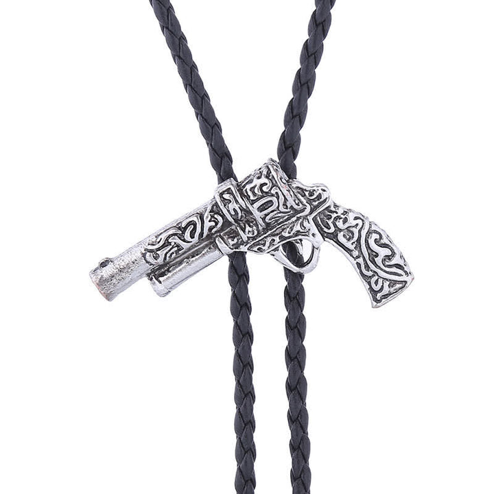 Pendentif pistolet sculpté Rodeo Bolo Tie