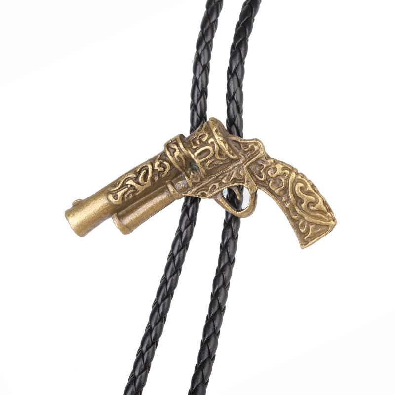 Pendentif pistolet sculpté Rodeo Bolo Tie