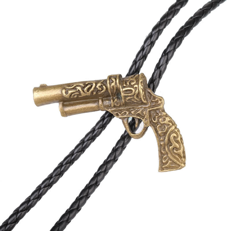 Pendentif pistolet sculpté Rodeo Bolo Tie