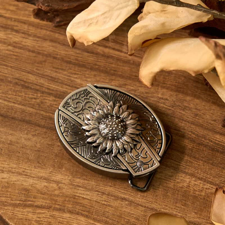 Ensemble de boucles de ceinture et pendentifs en forme de taureau turquoise, couteau caché, thème tournesol