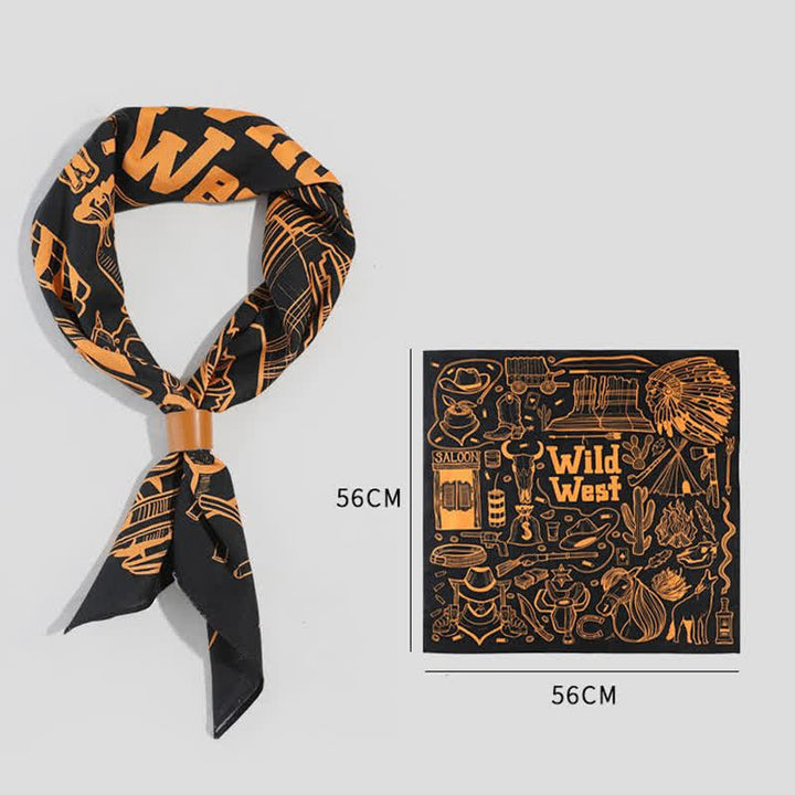 Foulard carré ethnique indien à motifs du Far West