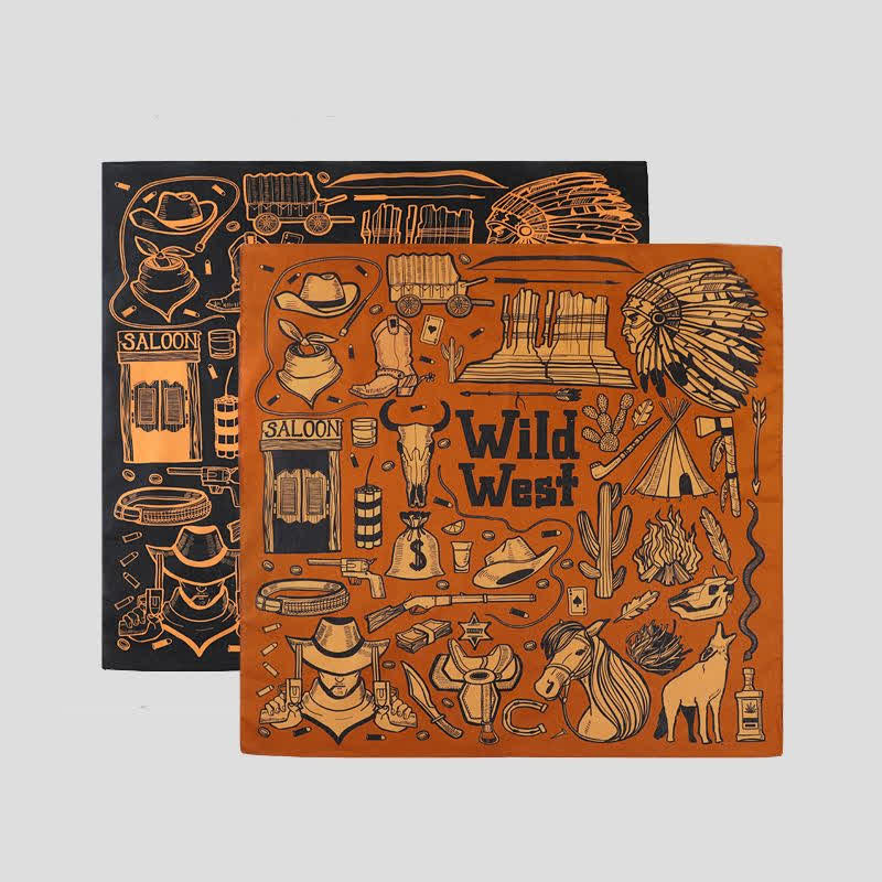 Foulard carré ethnique indien à motifs du Far West