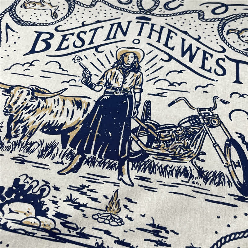 Foulard carré rétro à motif de voiles occidentales