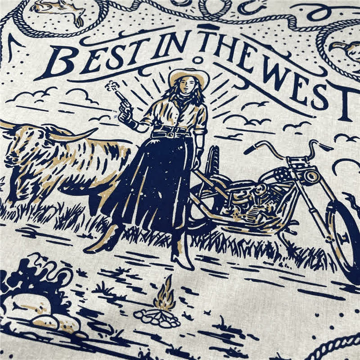 Foulard carré rétro à motif de voiles occidentales