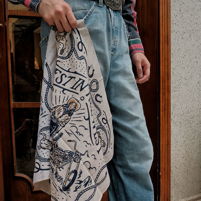 Foulard carré rétro à motif de voiles occidentales