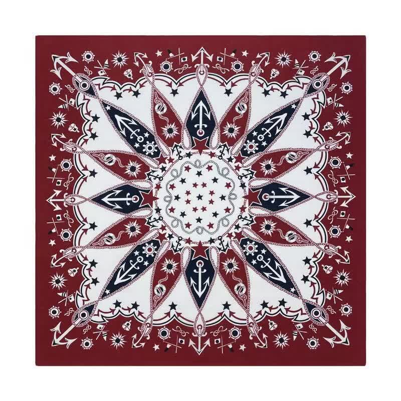 Foulard carré rétro à motif de voiles occidentales