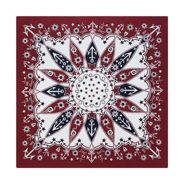 Foulard carré rétro à motif de voiles occidentales