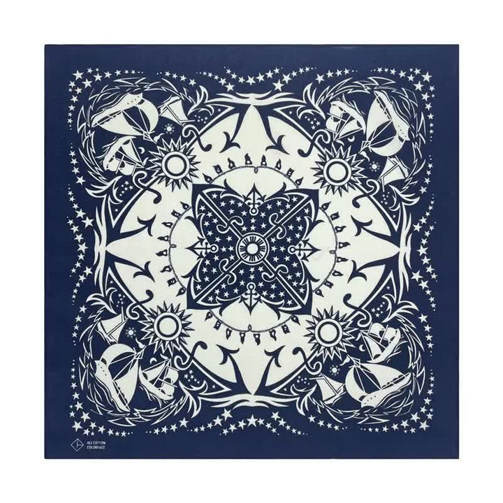 Foulard carré rétro à motif de voiles occidentales