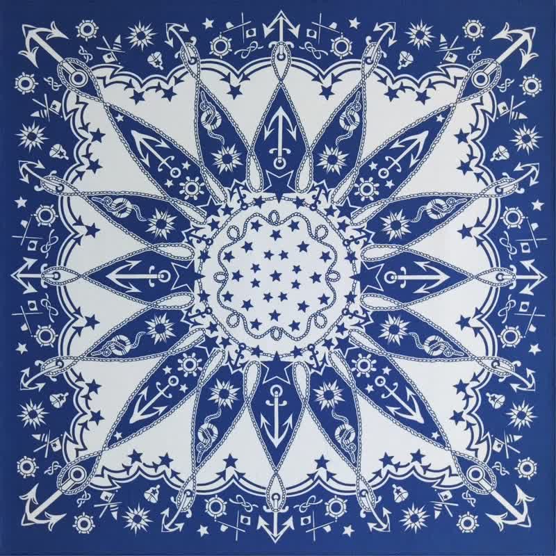 Foulard carré rétro à motif de voiles occidentales