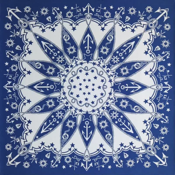 Foulard carré rétro à motif de voiles occidentales