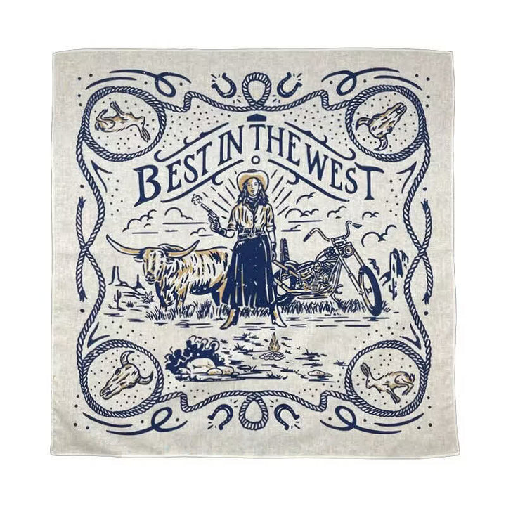 Foulard carré rétro à motif de voiles occidentales