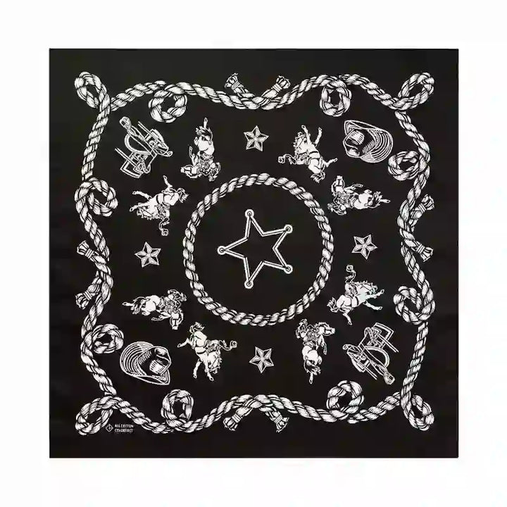 Foulard carré graphique traditionnel de style cowboy western