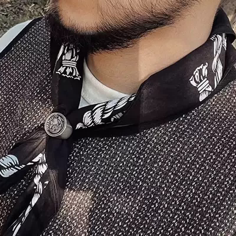 Foulard carré graphique traditionnel de style cowboy western