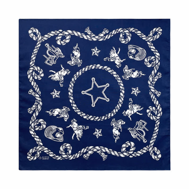 Foulard carré graphique traditionnel de style cowboy western
