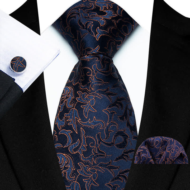 Ensemble de 3 cravates fantaisie pour homme à motif de feuilles