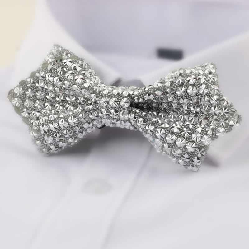 Nœud papillon double épaisseur en forme d'étoile avec strass pour homme